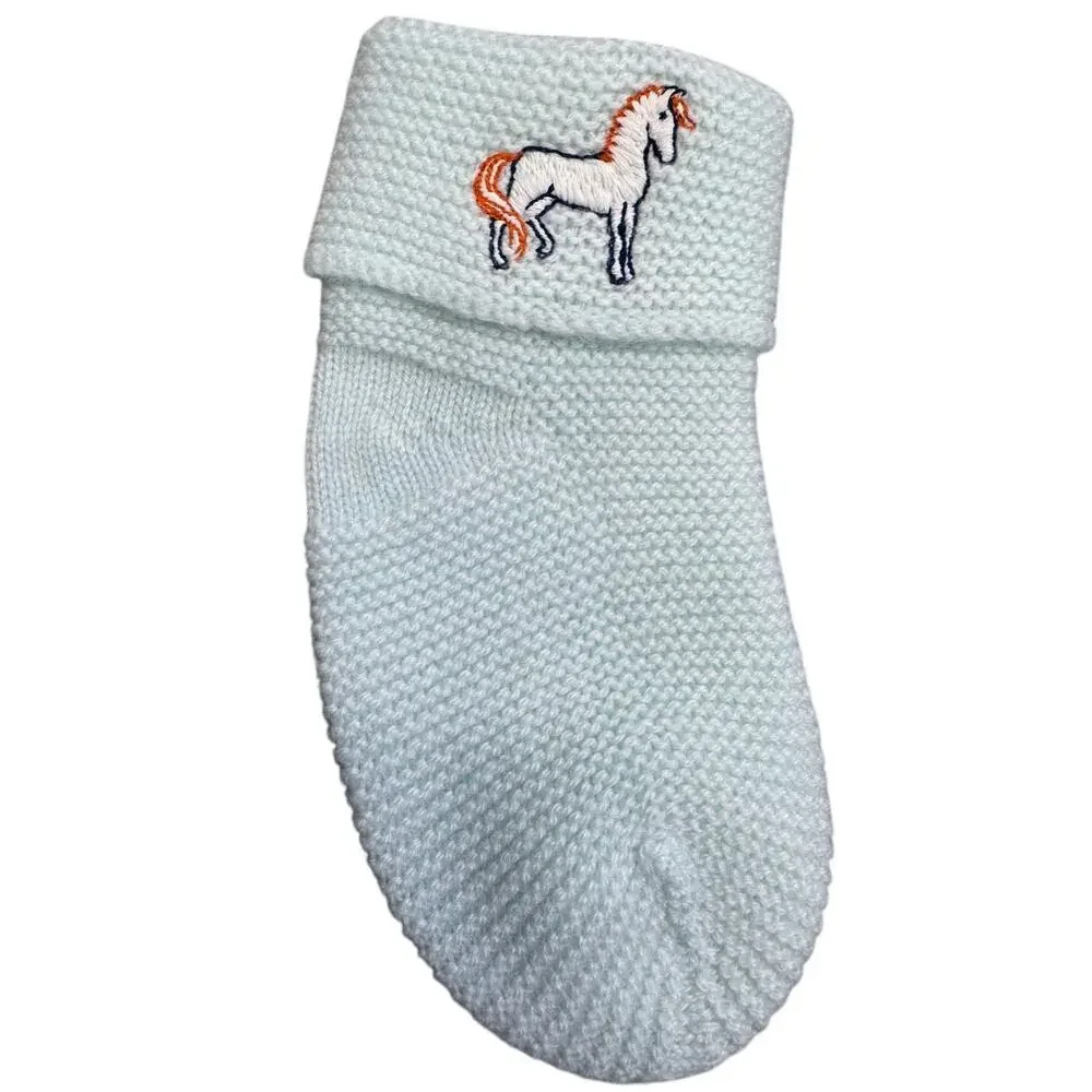Authentic Hermès Baby Cashmere Socks Aqua Blue 100% Cashmere Size 6 Months